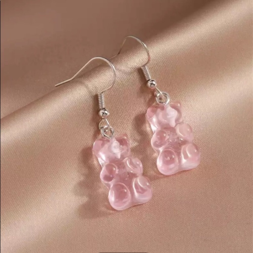 Red Gummy Bear Strawberry Candy Retro Cute  Dainty Vintage Casual Dangle Earring - Picture 7 of 14